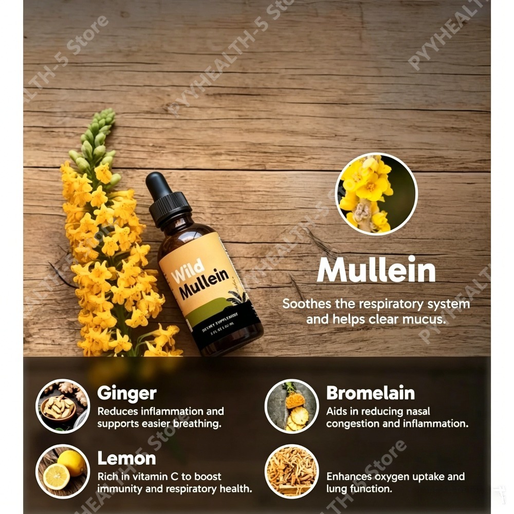 Wild Mullein Leaf Drops with G - Herbal Wellness For You review and price