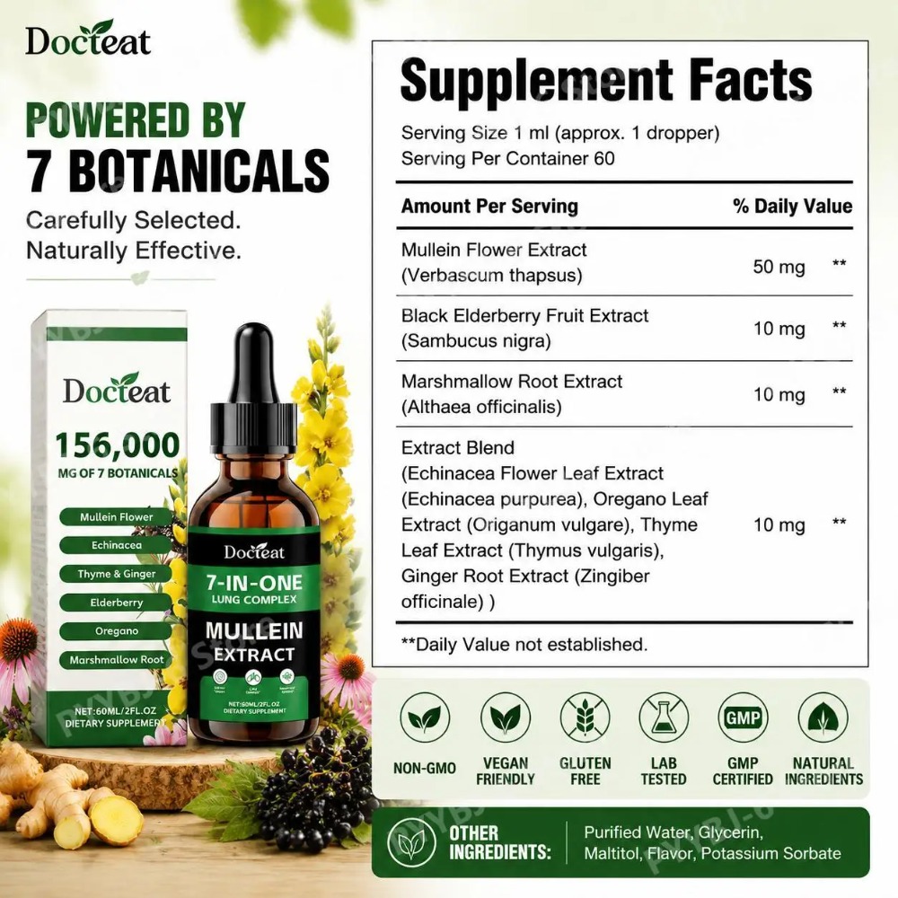 Docteat 7-in-1 Mullein Extract - Herbal Wellness For You review and price