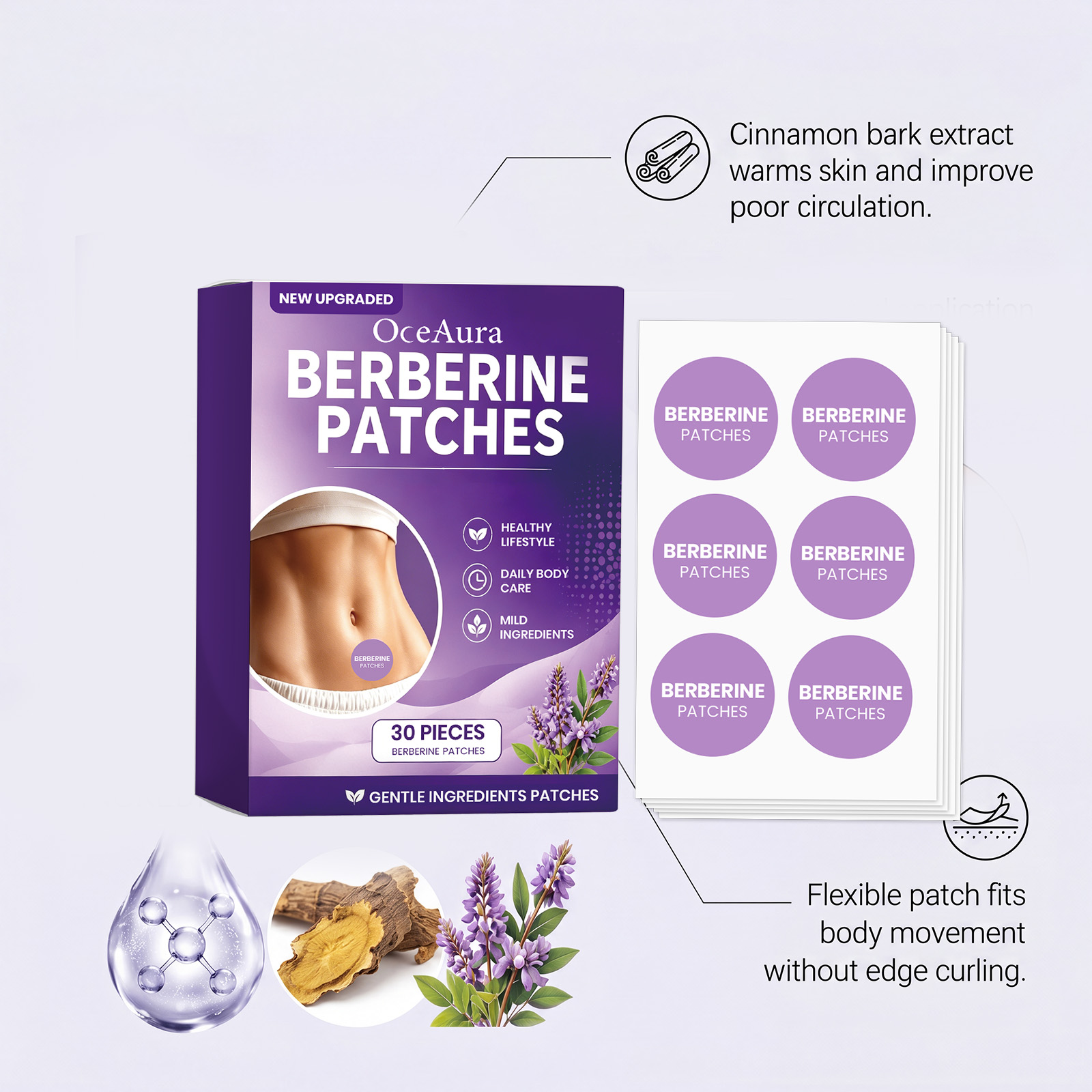 OceAura Berberine Care Patches - Herbal Wellness Formula review and price